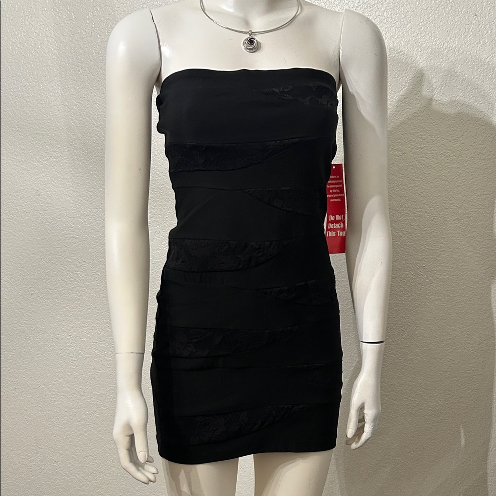 Ruby Rox Strapless Black Bodycon Mini Dress